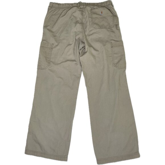 Carhartt Men's Ripstop Scrub Cargo Pants Snap Drawstring Tan Khaki 36” L - Picture 3 of 7